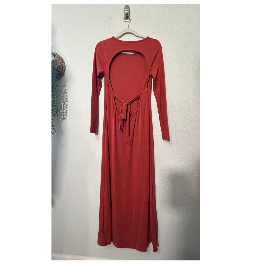 NEW Free People Aubre Open-Back Essential Maxi Chili Oil Terracotta Color Size S - Picture 3 of 9